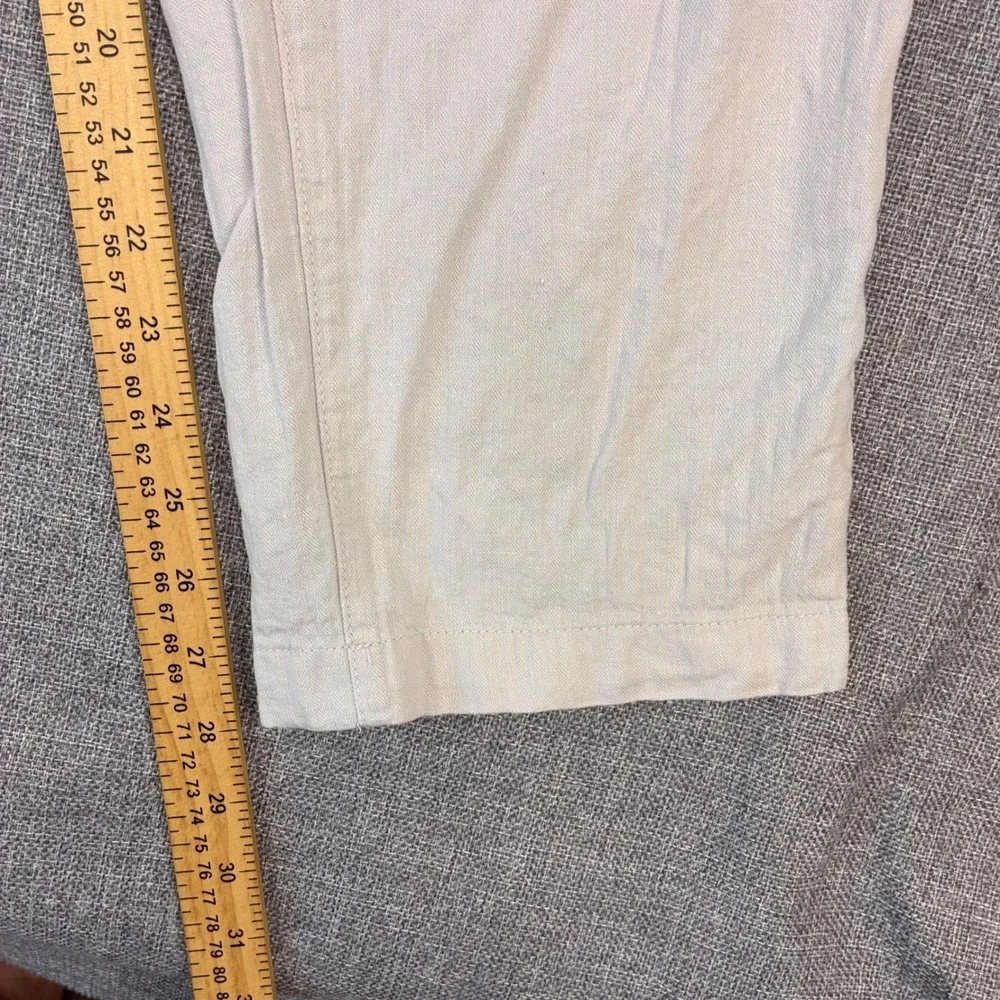 Banana Republic Mason Athletic Tapered Pants Mens 36x28 Beige Linen Cotton Blend